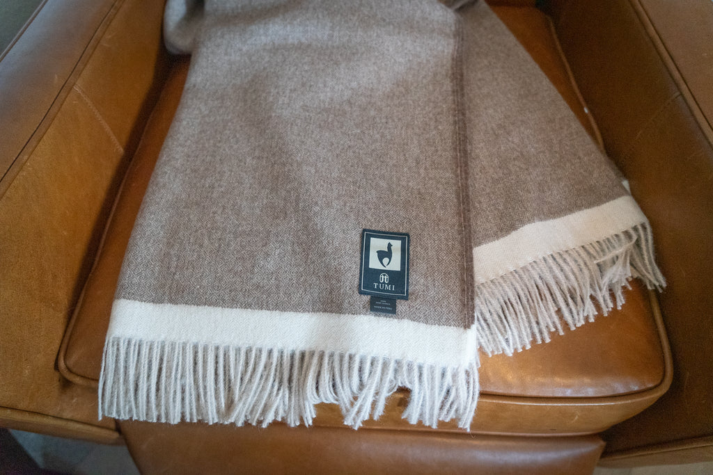 100% baby alpaca throw, view 9