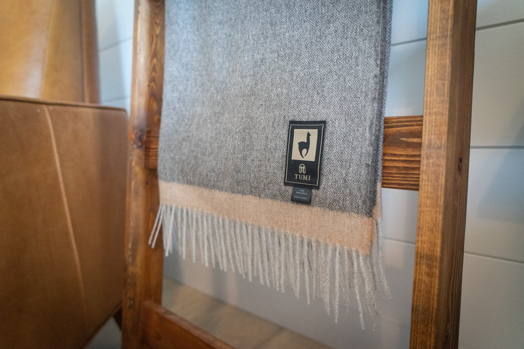 100% baby alpaca throw, view 8