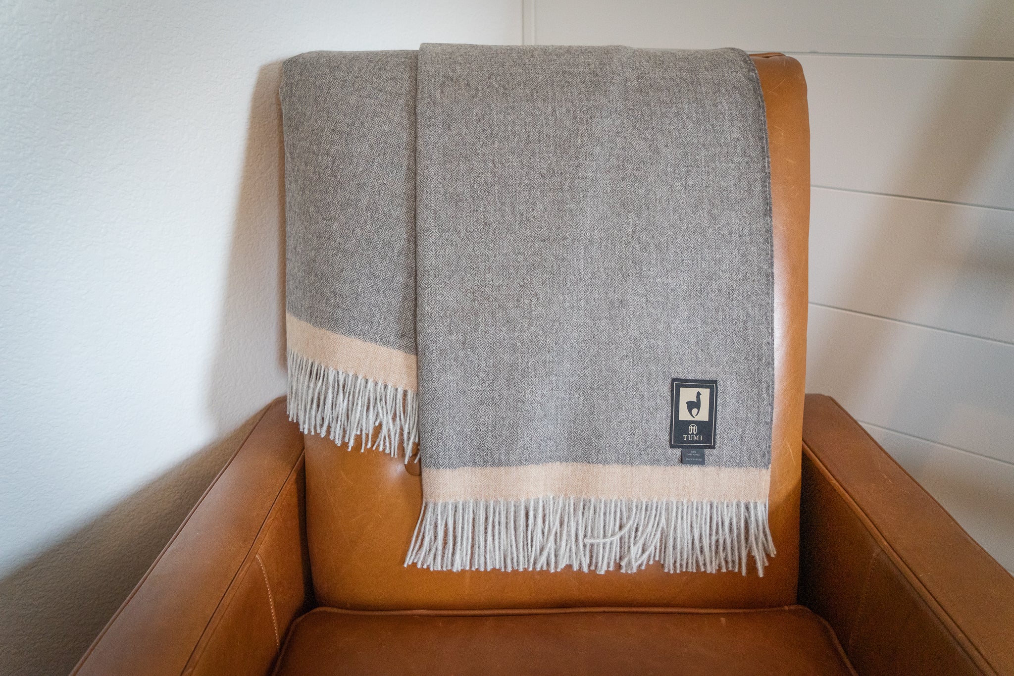 100% baby alpaca throw, view 3