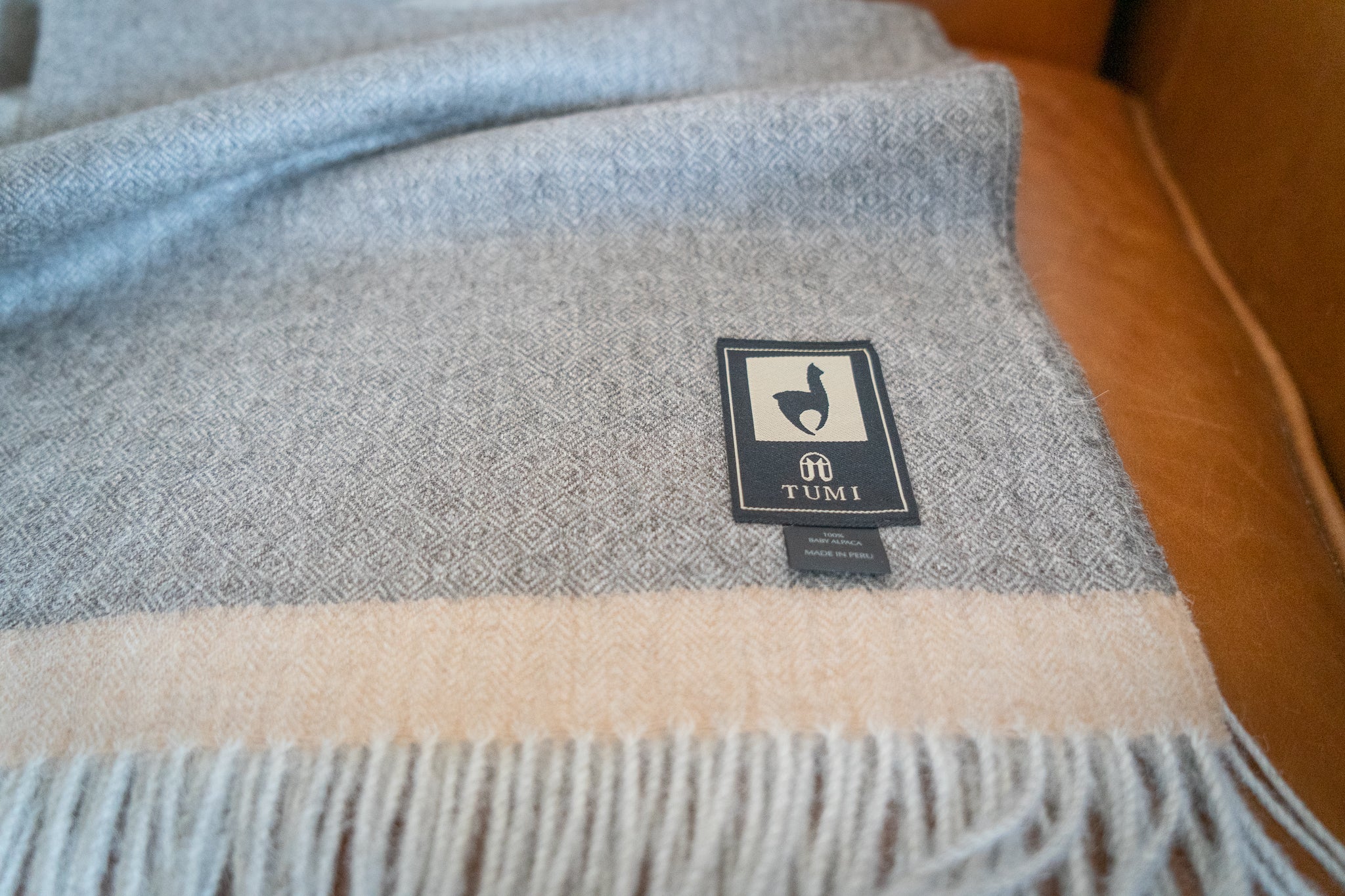 100% baby alpaca throw, view 12