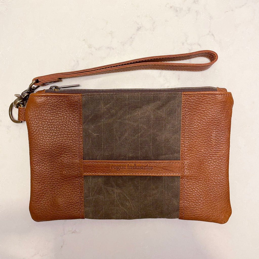 Eastport Waxed Canvas and Leather Clutch