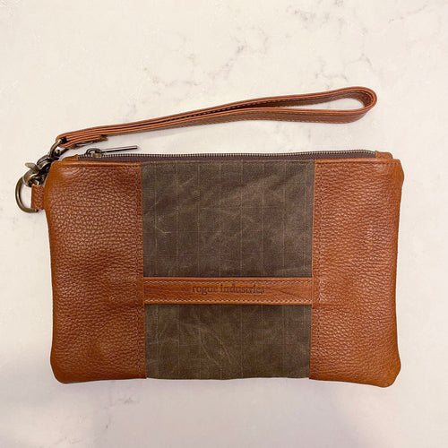 Eastport Waxed Canvas and Leather Clutch