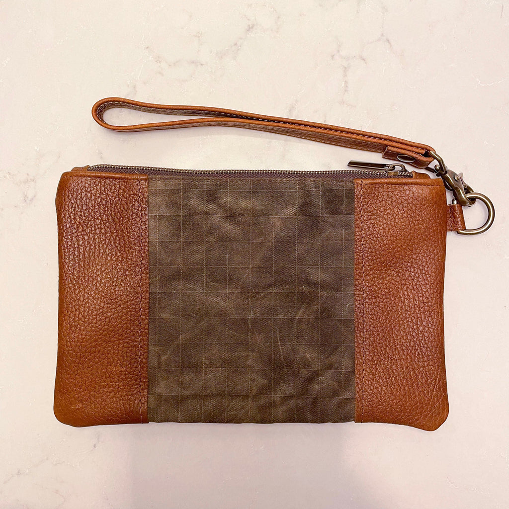 Eastport Waxed Canvas and Leather Clutch