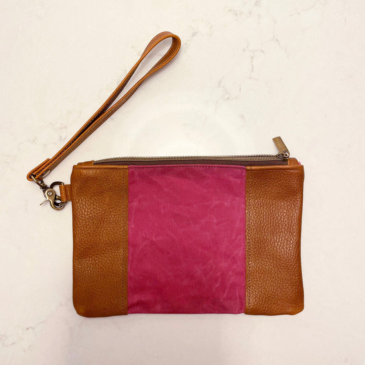 Eastport Waxed Canvas and Leather Clutch