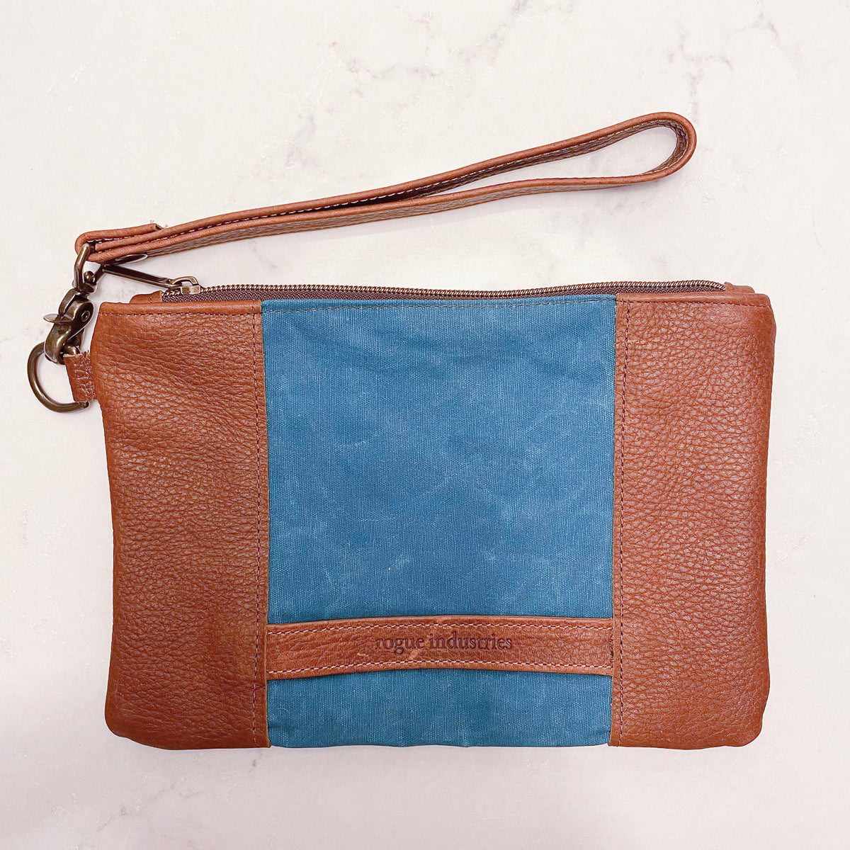 Eastport Waxed Canvas and Leather Clutch