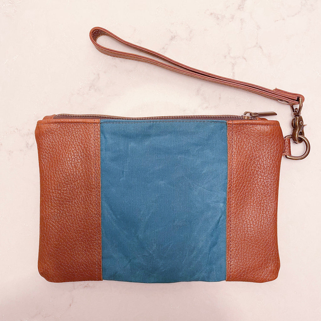 Eastport Waxed Canvas and Leather Clutch