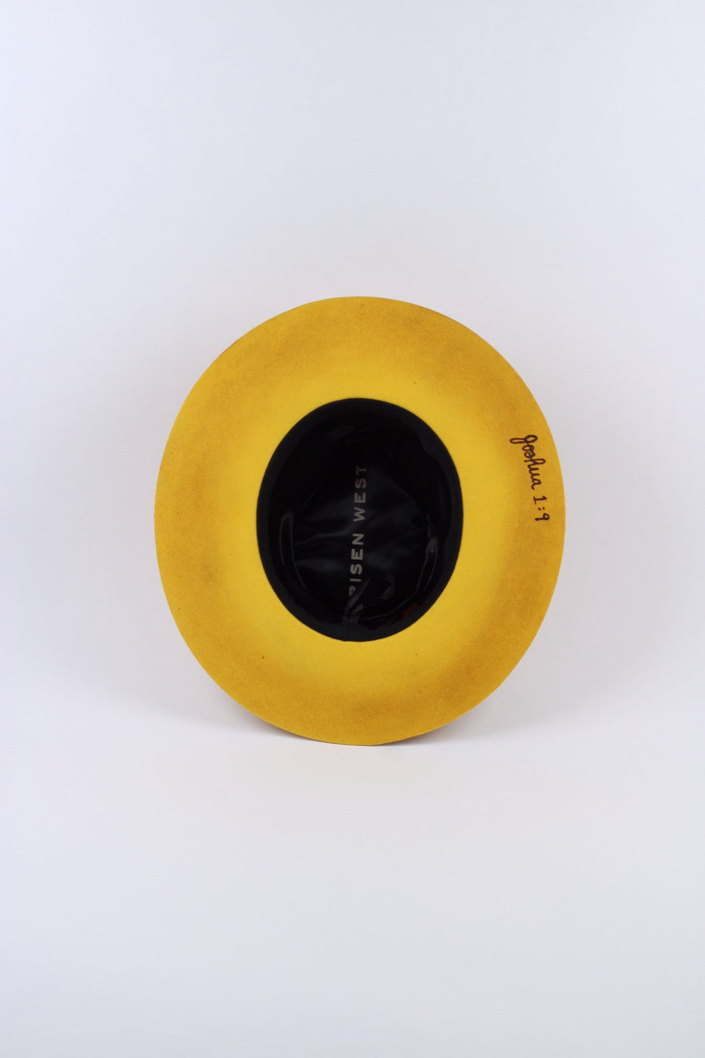 Yellow merino wool rancher hat, additional view