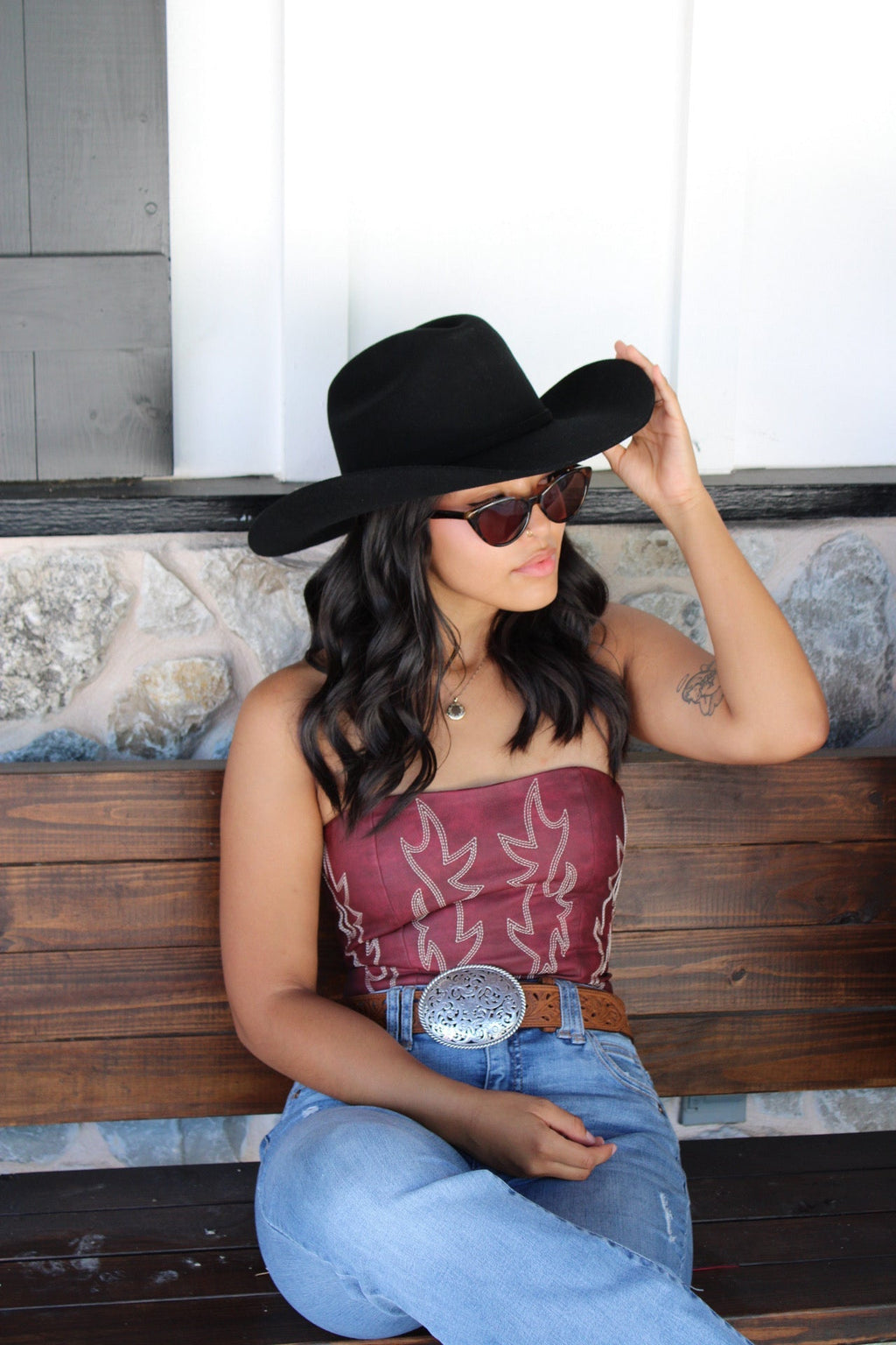 Black Mustang cowboy hat, view 3