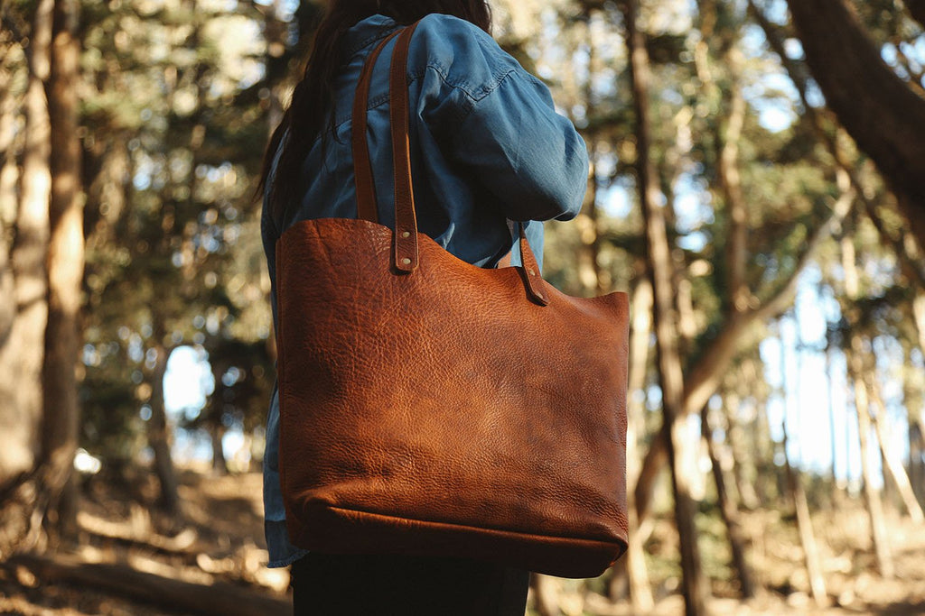 Fore Street full-grain leather tote bag, view 8