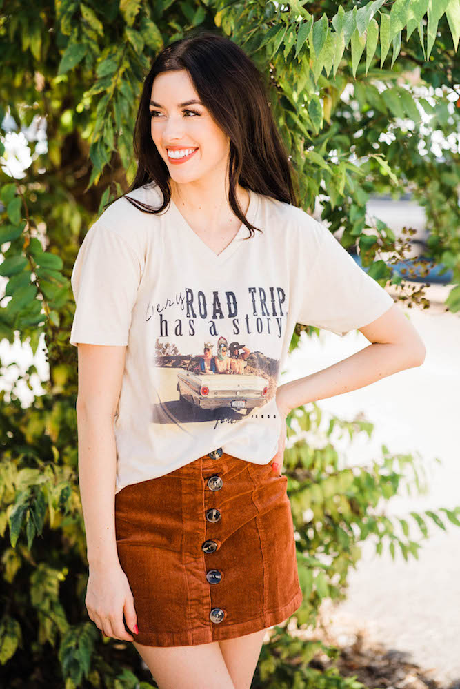 Road Trip V neck tee, view 2