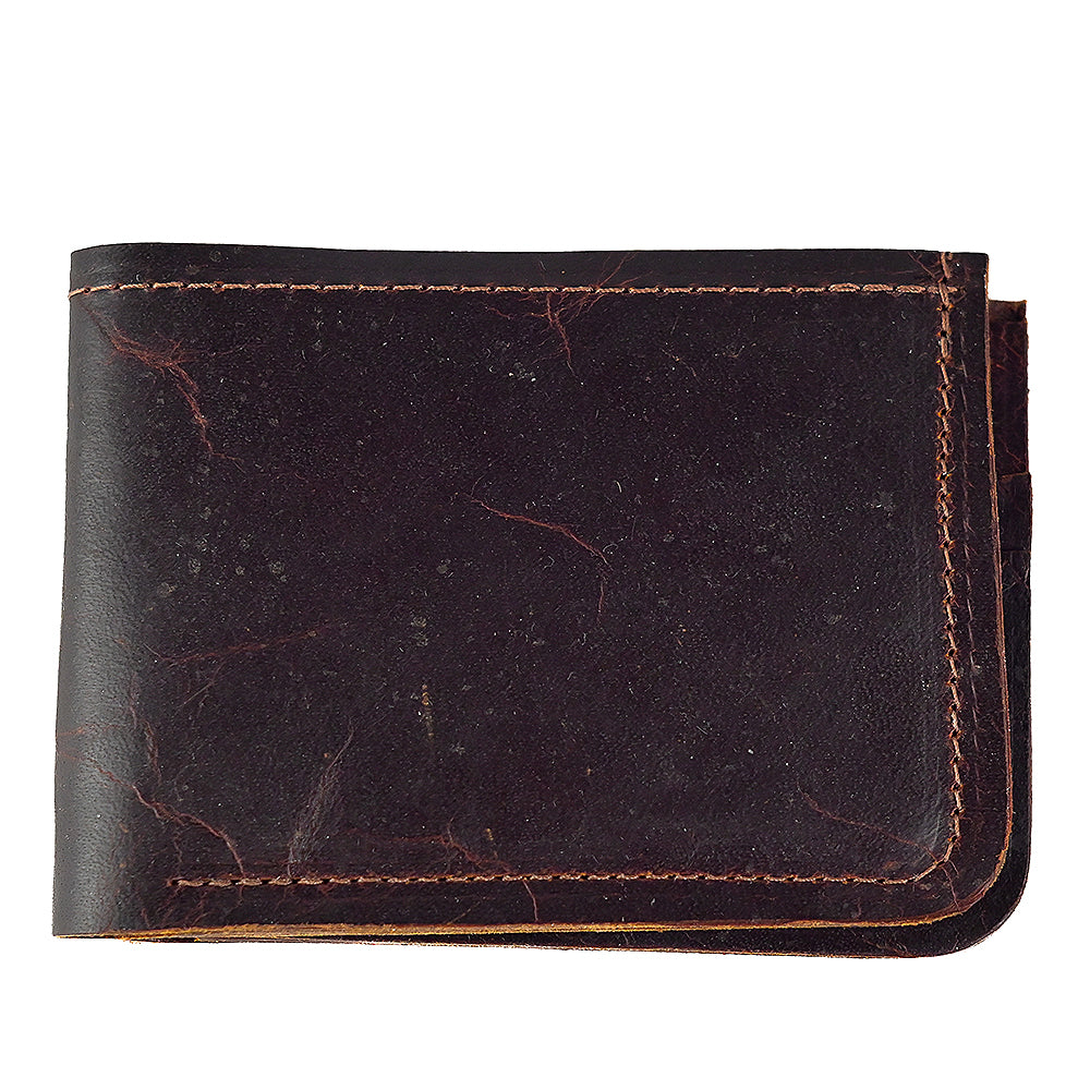 Heritage moose leather billfold wallet, closed