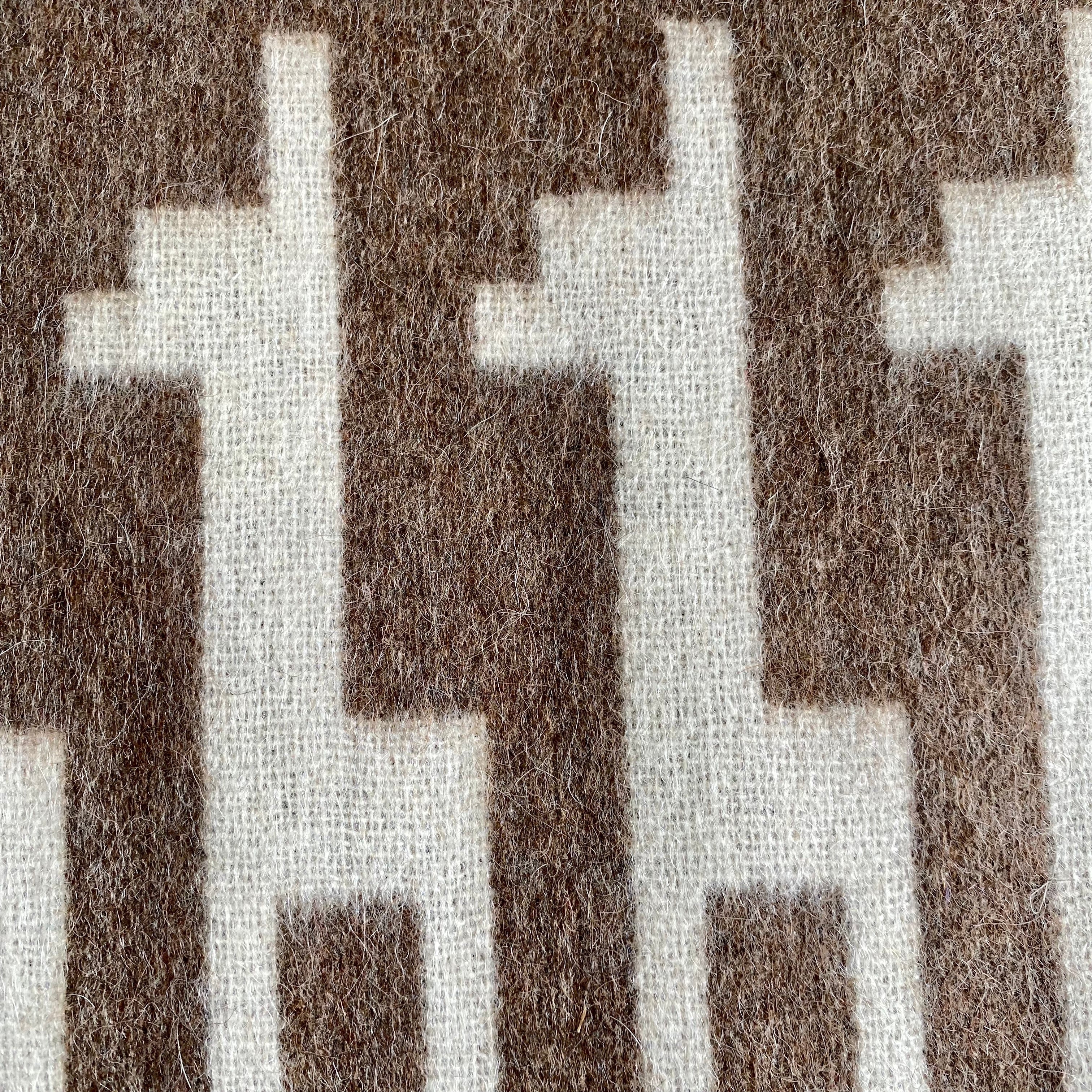 Peruvian alpaca throw with alpaca motif, view 14