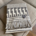 Peruvian alpaca throw with alpaca motif, view 10
