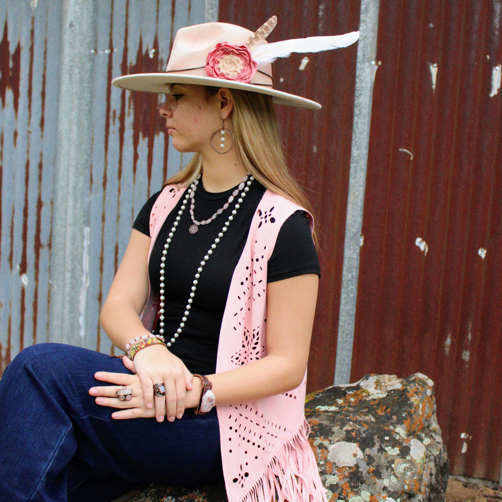 Custom Hand-Painted Cowgirl Western Boho Hat