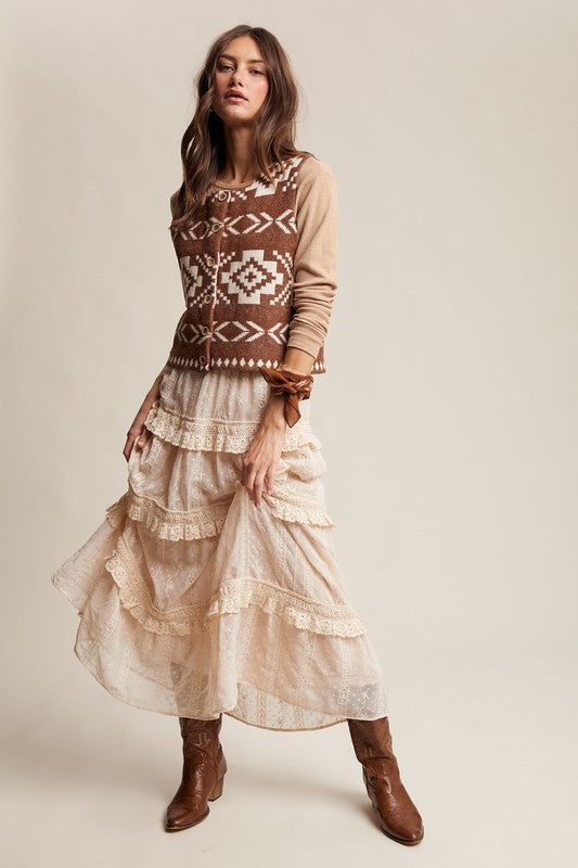 Jackson Hole southwestern knit vest, view 3