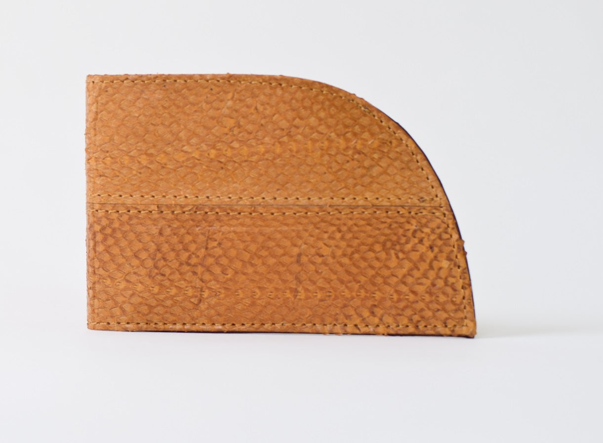 Salmon leather front pocket wallet