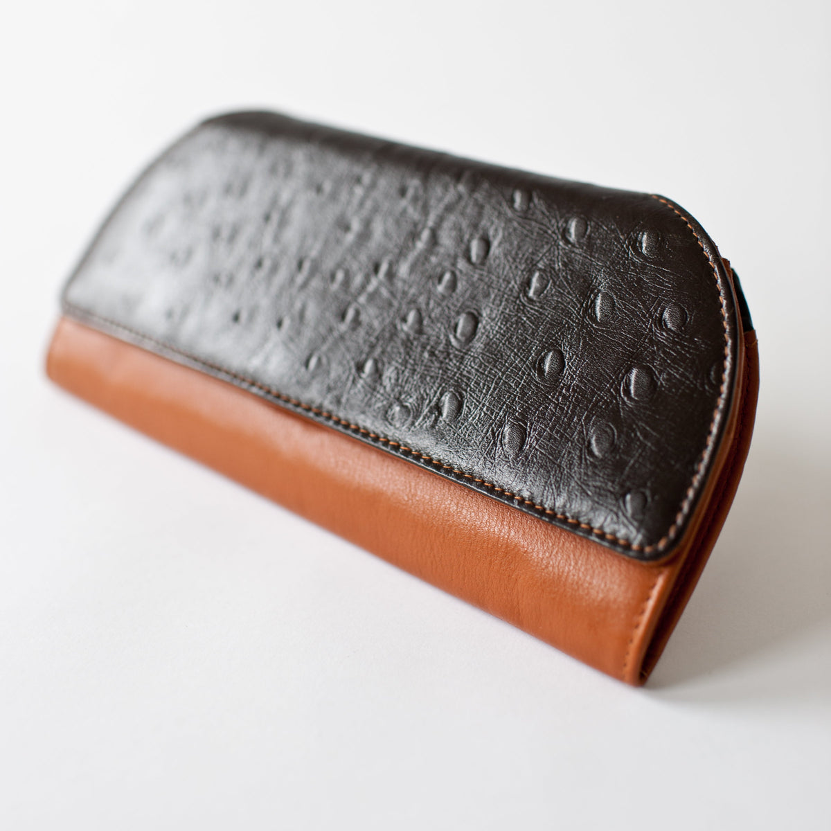 RFID Blocking Ostrich Print Clutch Wallet