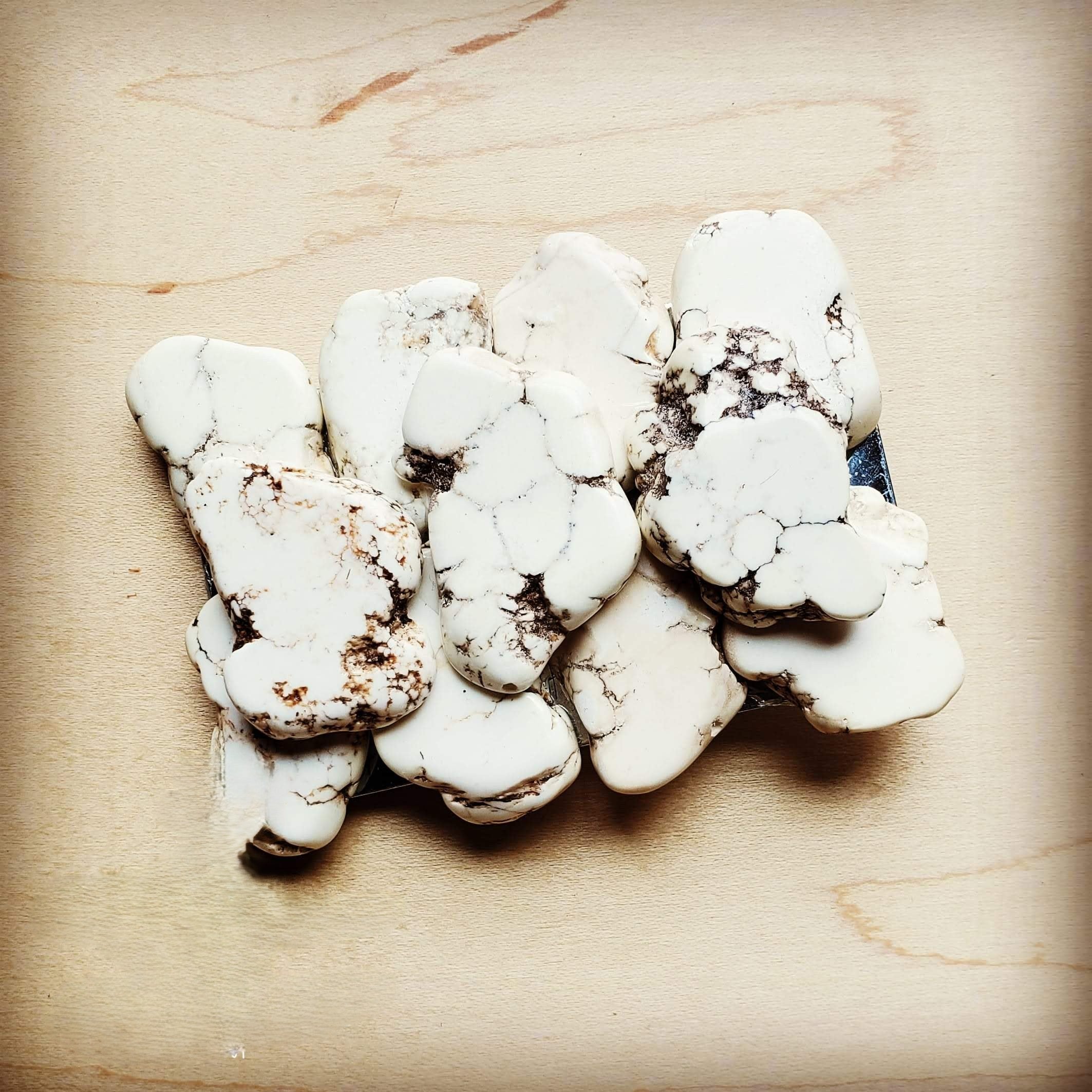 Medium white turquoise slab belt buckle