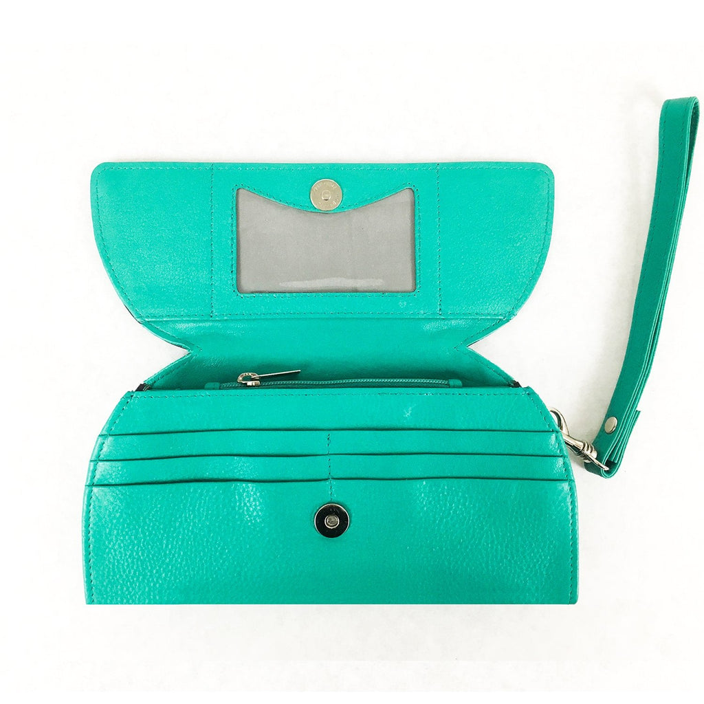 RFID Blocking Ostrich Print Clutch Wallet