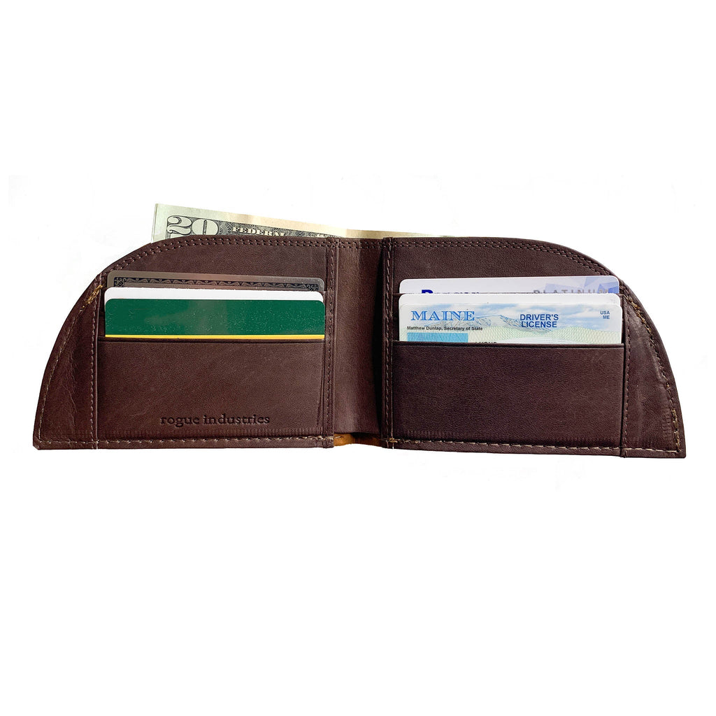 Horween bison leather front pocket wallet, view 3