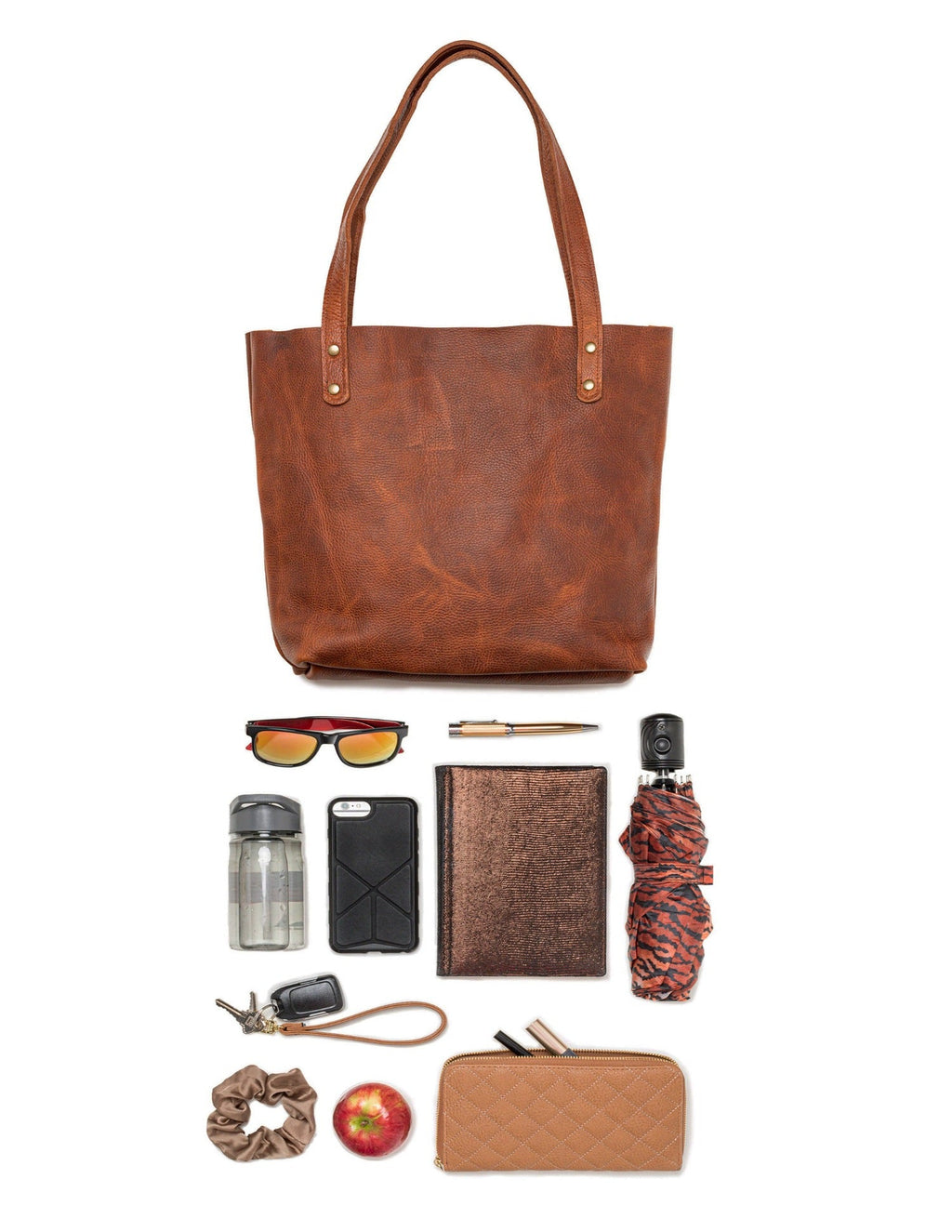 Fore Street full-grain leather tote bag, view 3