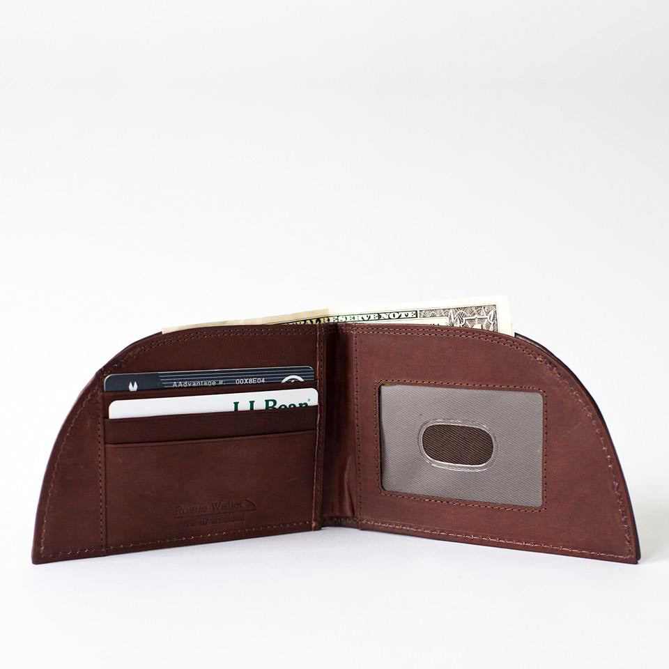 Horween bison leather front pocket wallet, view 4