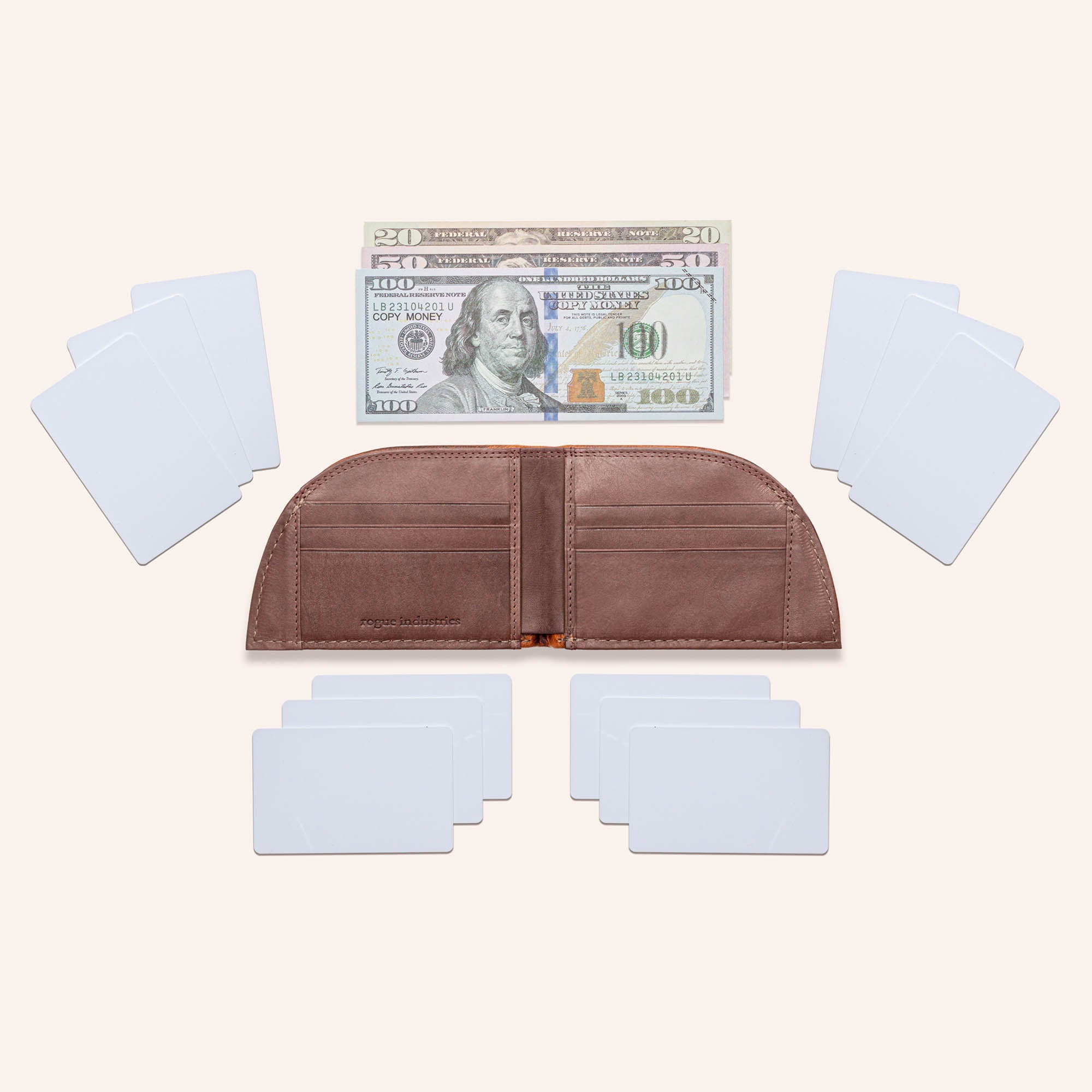 Moose leather front pocket wallet, view 5