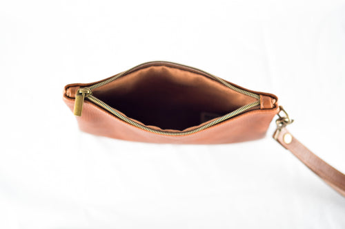 Sebago top-grain leather clutch, view 2