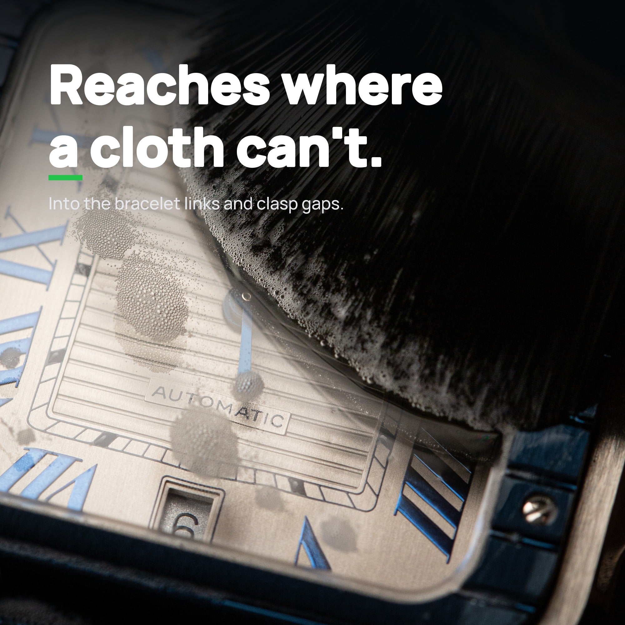 SparkBrush™ by Sparklean® — Soft-Bristle Watch & Jewelry Cleaner + Microfiber Cloth