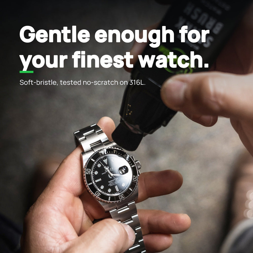 SparkBrush™ by Sparklean® — Soft-Bristle Watch & Jewelry Cleaner + Microfiber Cloth