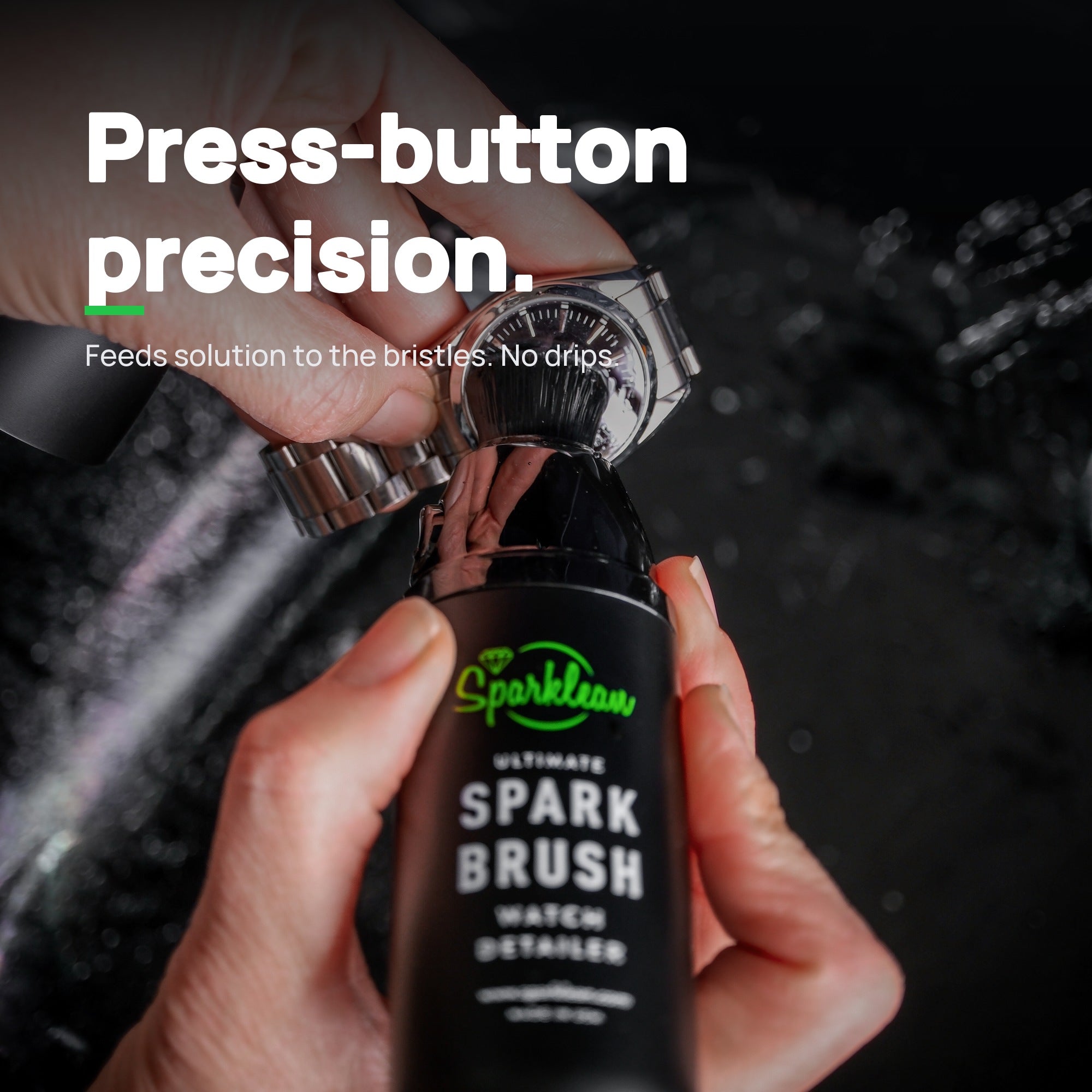SparkBrush™ by Sparklean® — Soft-Bristle Watch & Jewelry Cleaner + Microfiber Cloth