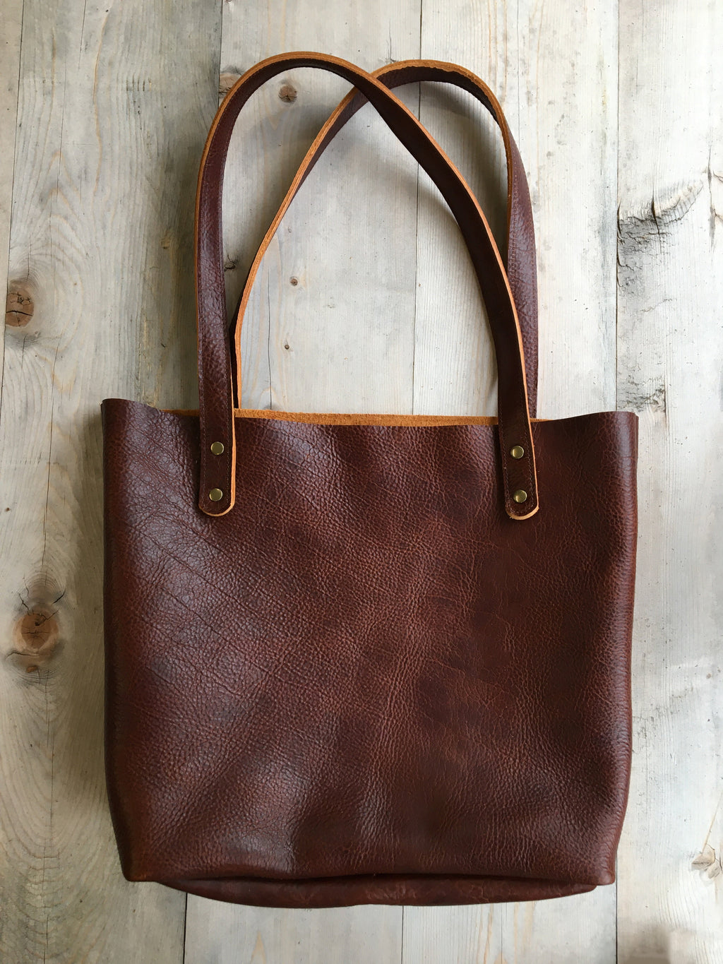 Fore Street full-grain leather tote bag, view 6