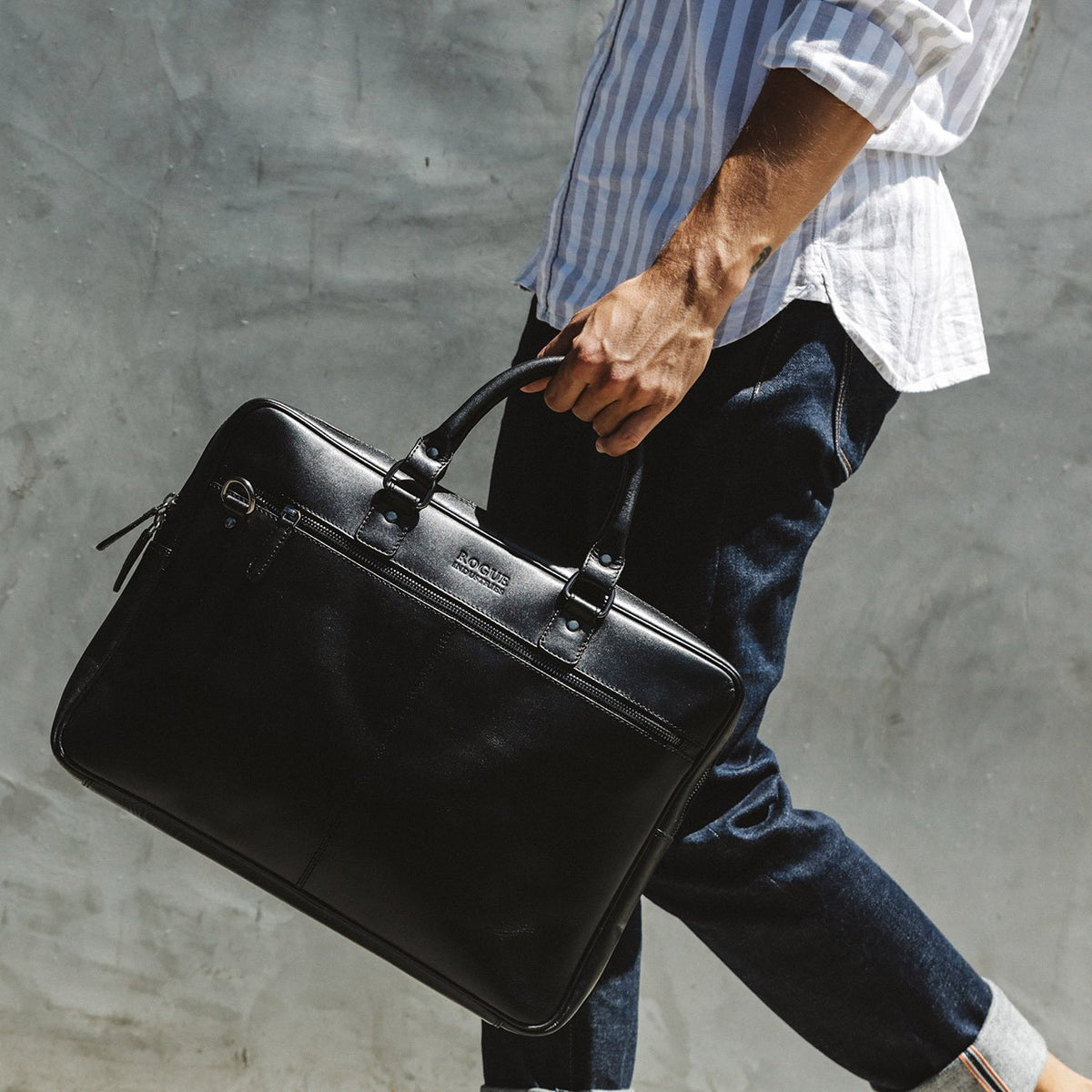 West End Slim Leather Laptop Bag