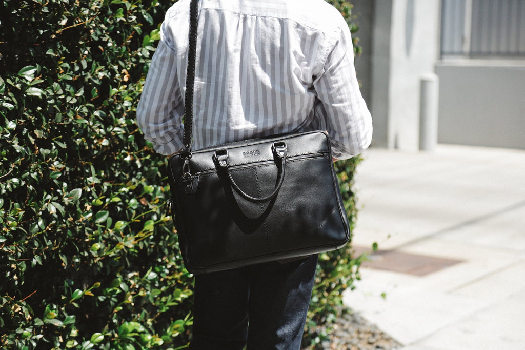 West End Slim Leather Laptop Bag