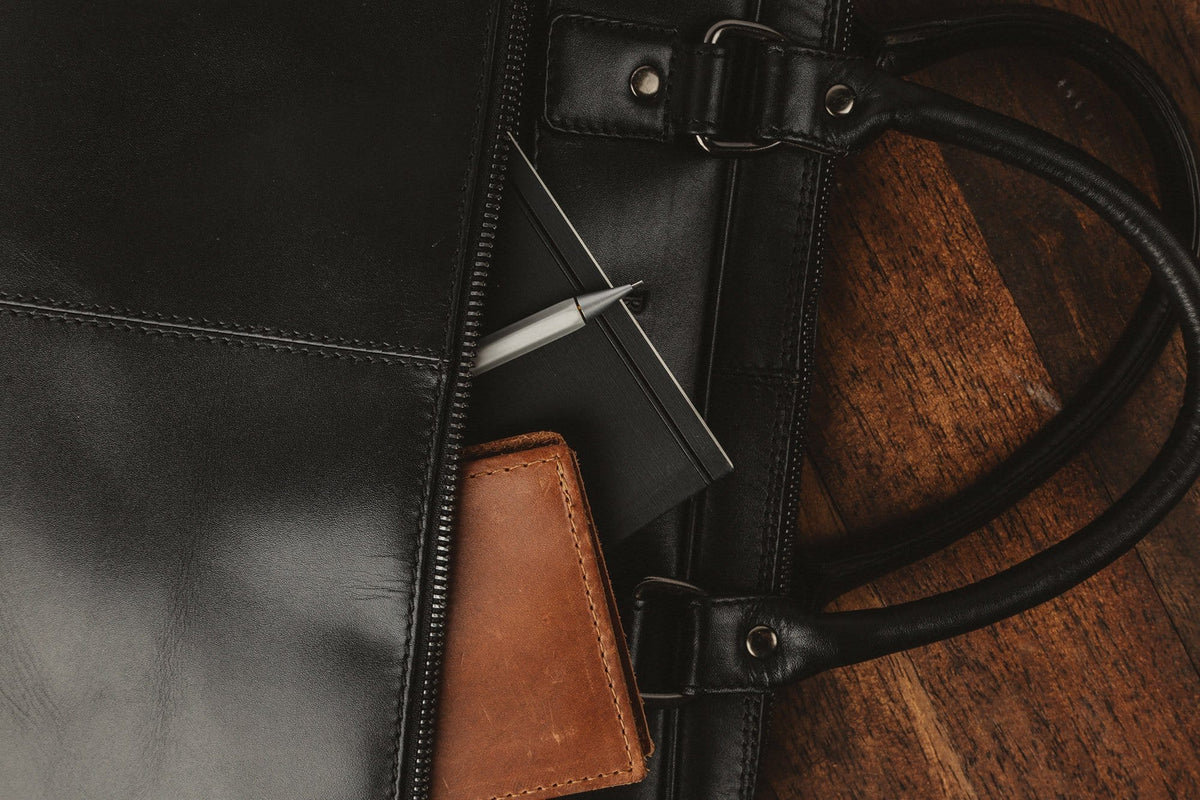 West End Slim Leather Laptop Bag