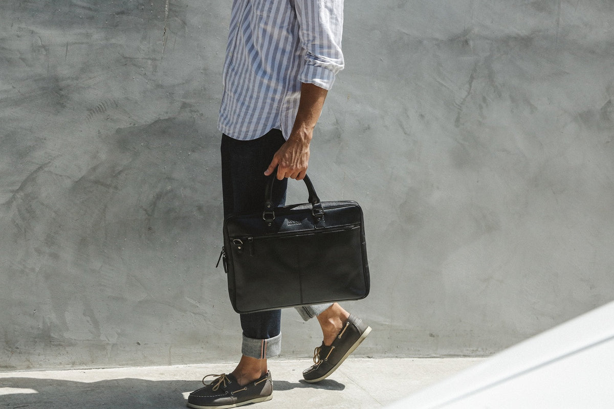 West End Slim Leather Laptop Bag