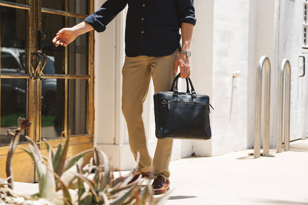 West End Slim Leather Laptop Bag
