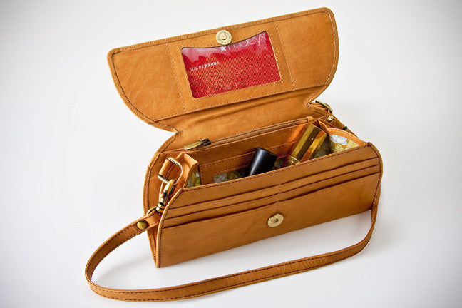 RFID Blocking Ostrich Print Clutch Wallet