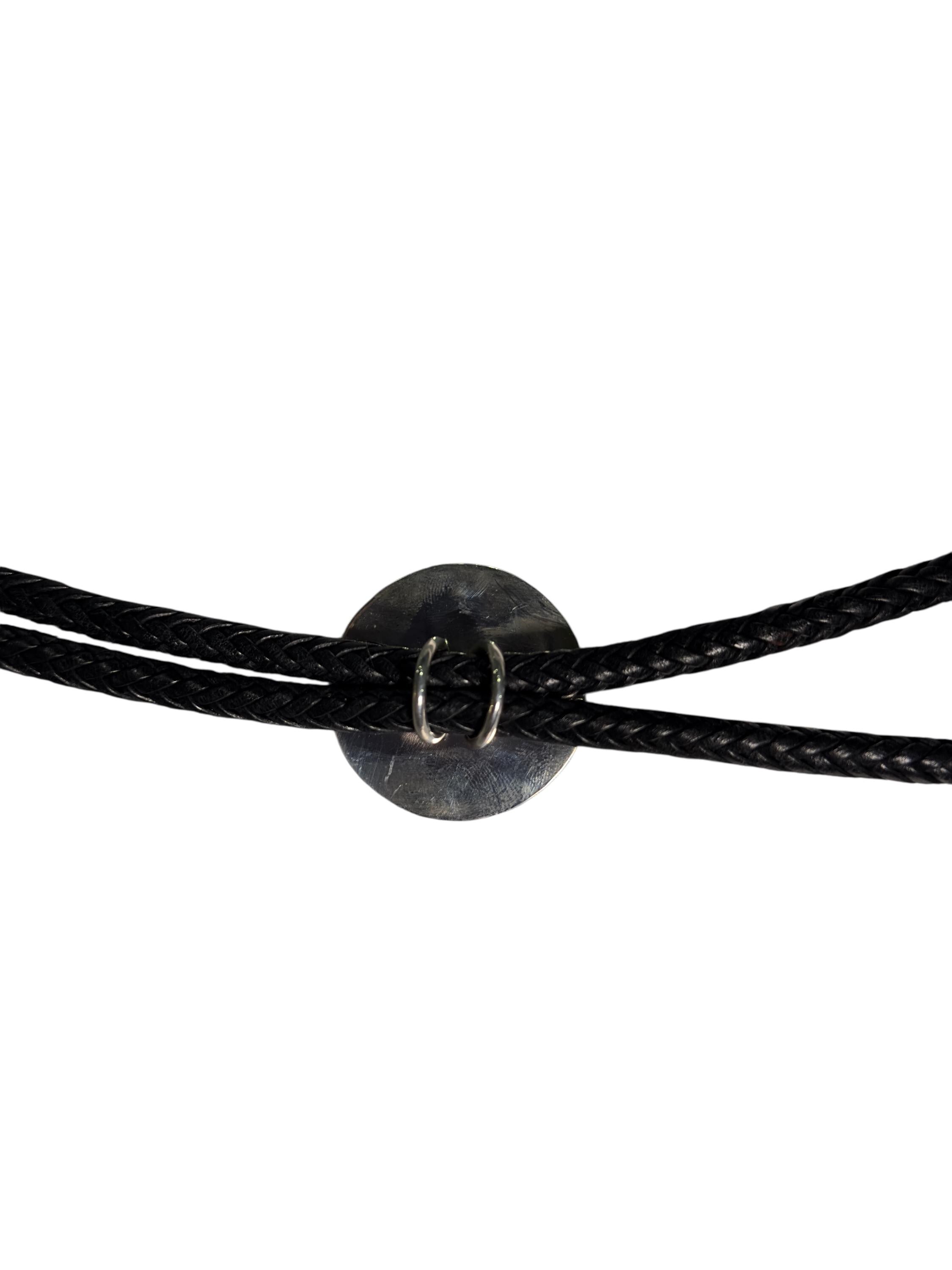 Trail Rider, Wild Horse Bolo Tie, Navajo Sterling, by P Yazzie, artisan craftsmanship