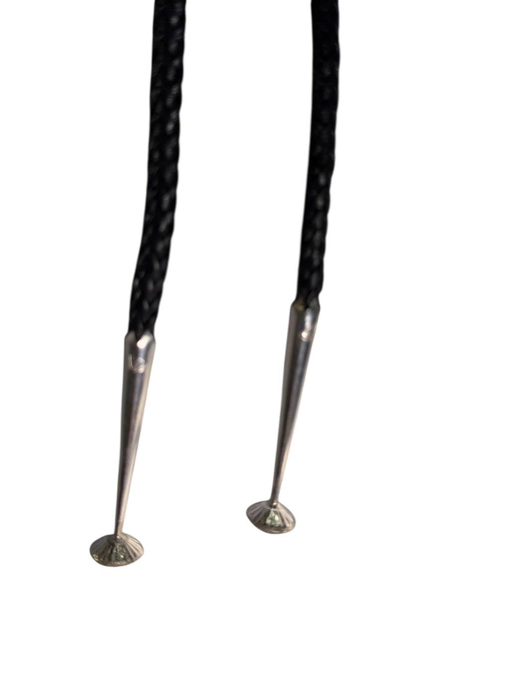 Trail Rider, Wild Horse Bolo Tie, Navajo Sterling, by P Yazzie, scale reference