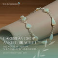 Caribbean Drop, Larimar Adjustable Anklet & Bracelet, Sterling Silver