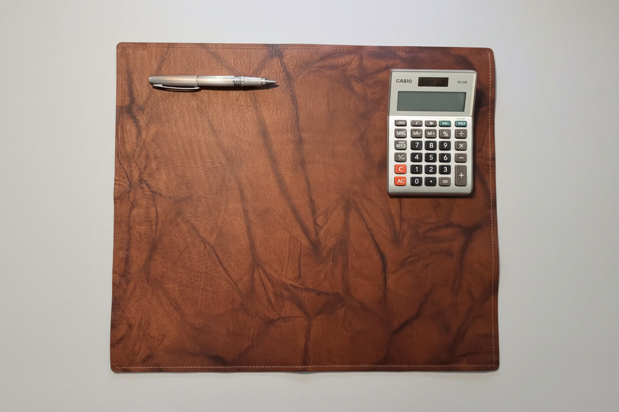 Top-grain leather desk pad
