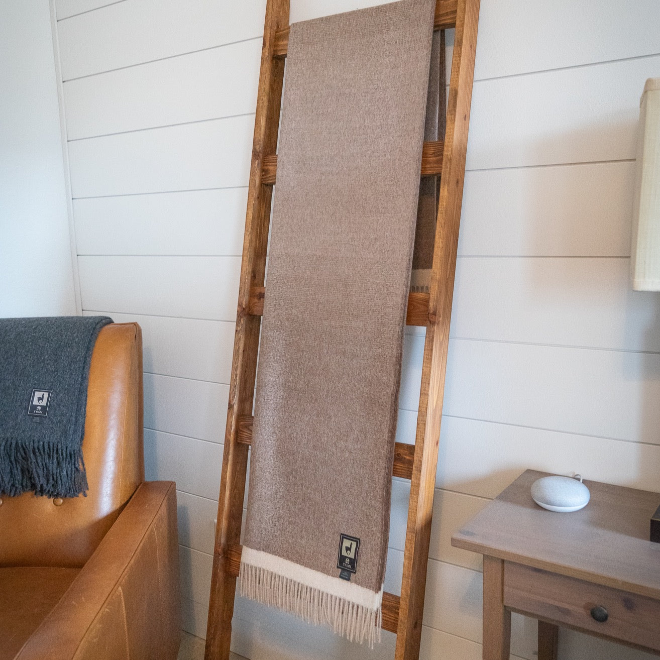 100% baby alpaca throw, view 6