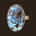 Golden Hills Turquoise Ring in Sterling Silver, Size 7, shown on an espresso background