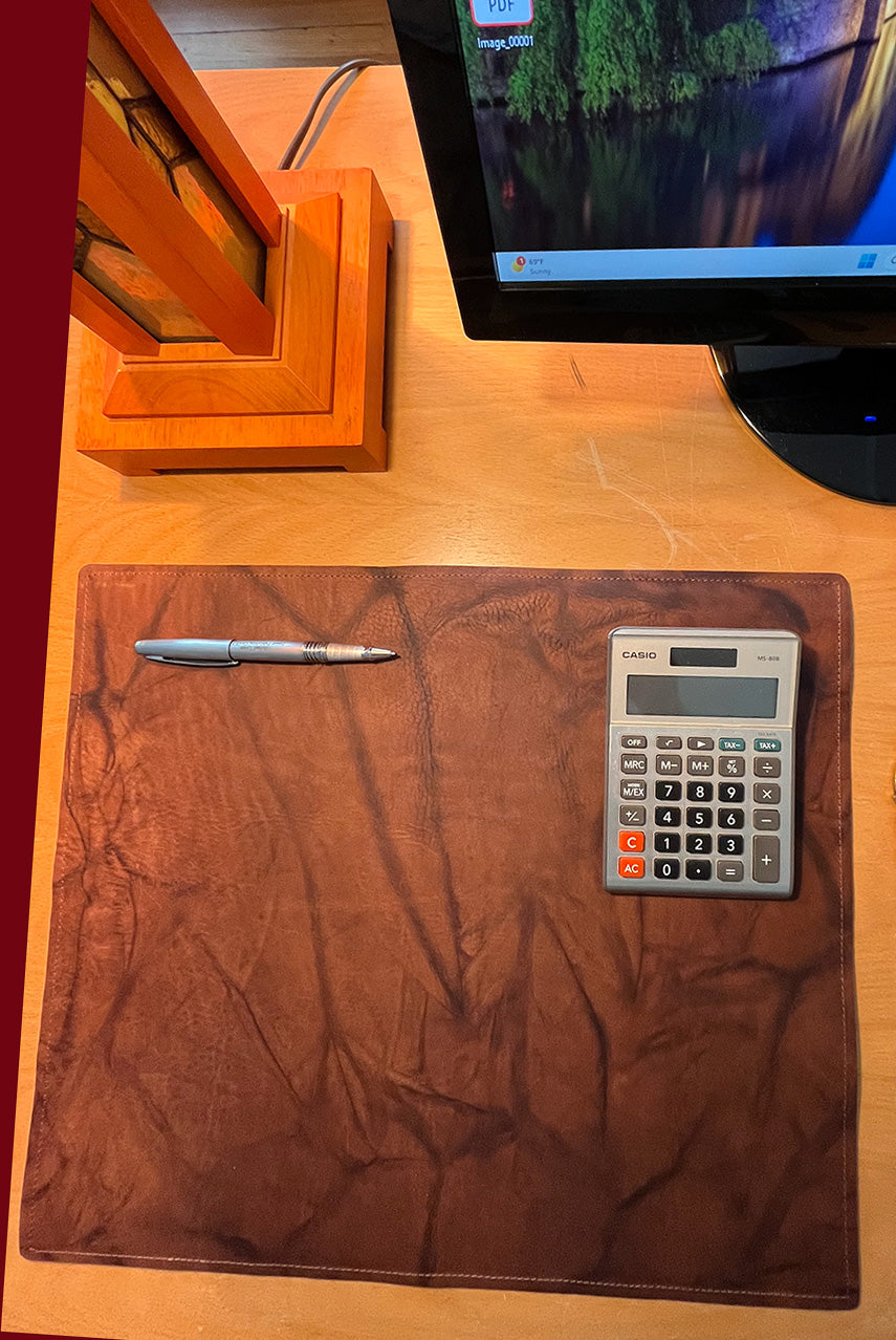 Top-grain leather desk pad, view 5