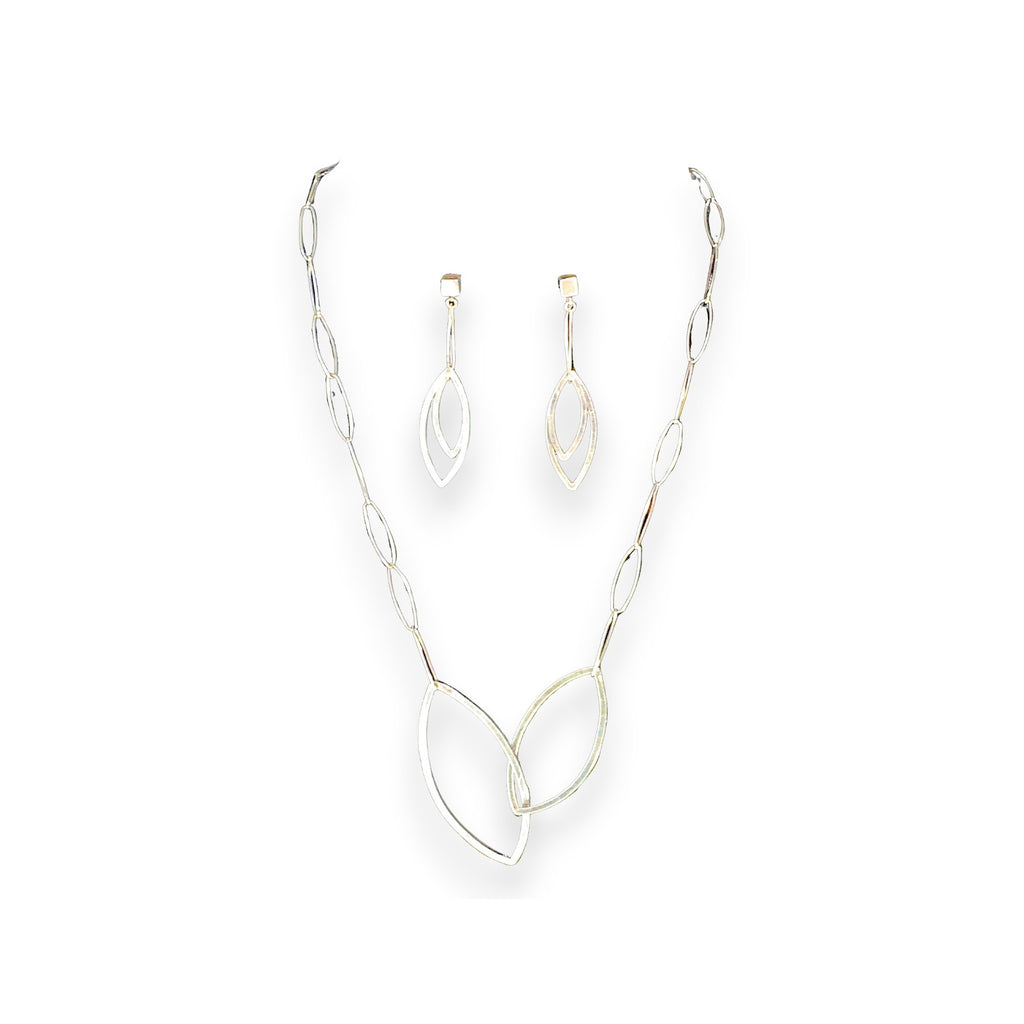 Interleaf Necklace, Sterling Silver Leaf Pendant, by Grace Chin, side angle