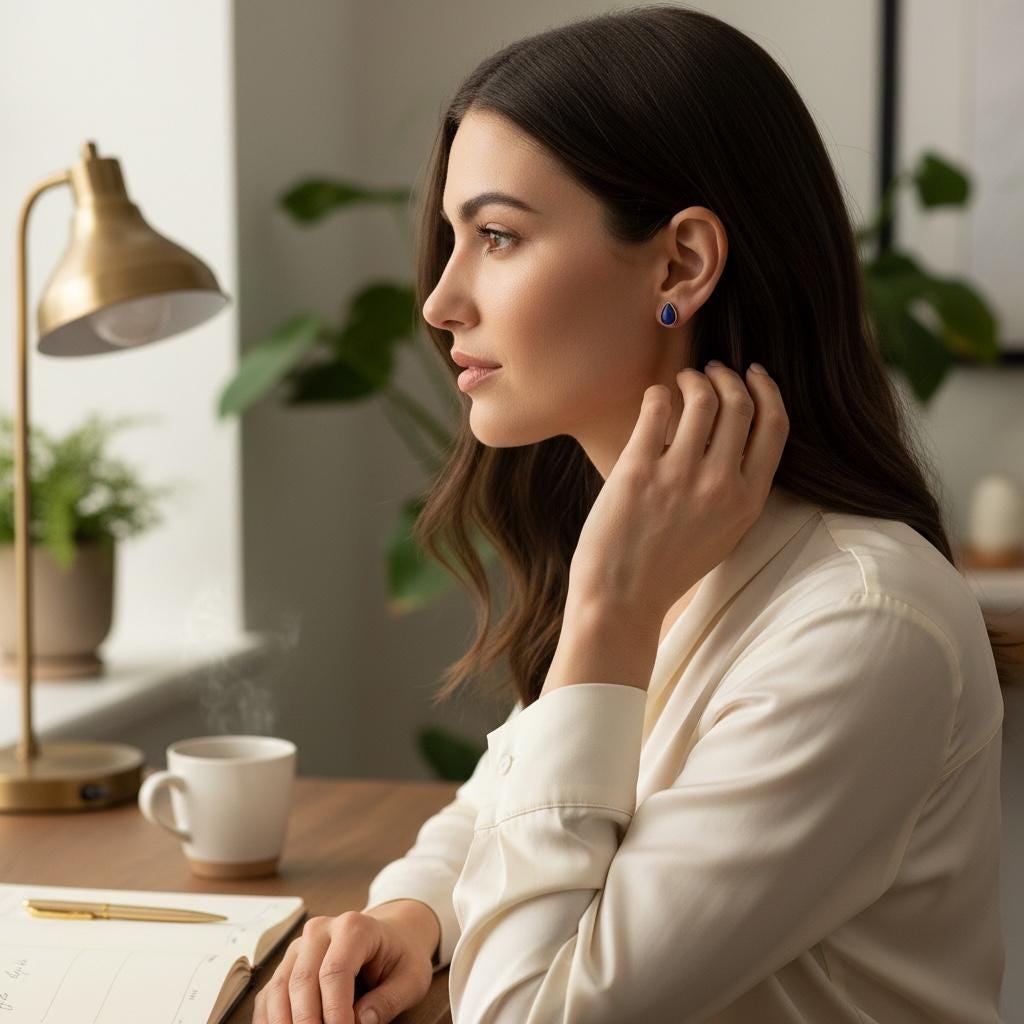 Lapis Lazuli Teardrop Stud Earrings, 24K Gold Bezel, artisan craftsmanship