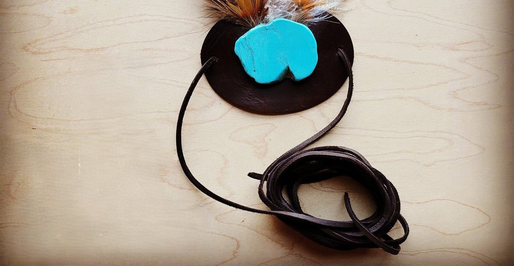 Turkey and Long White Feather Hat Band