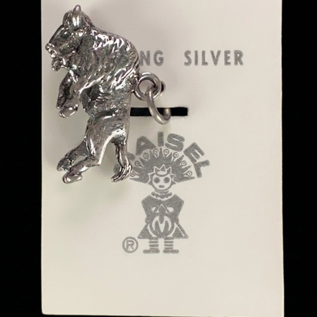Reverse of the vintage Maisel's sterling silver buffalo charm