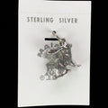 Vintage Maisel's sterling silver jackrabbit charm on its original trading post card